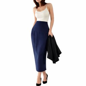 Richard Tyler Vintage Navy Blue Wool Skirt | EUC | Stunning